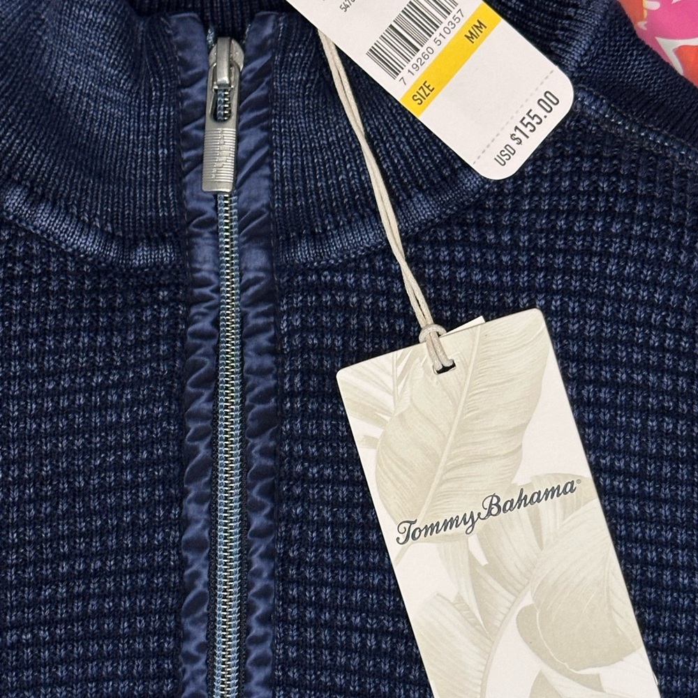 Tommy Bahama Waffle Knit 1/4 zip- NWT - MENS M